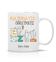 Matematik Öğretmeni Tasarım İsim Yazılı Hediye Çay Kahve Kupa Bardak-Öğretmenler8