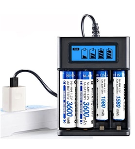Greentech Pil Şarj Cihazı (Dört Yuvalı) - 1.2V Ni-Mh / Ni-Cd AA / AAA / GT-BC03