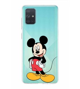 Samsung Galaxy A71  Kapak Mickey Mouse Tasarımlı Şeffaf Silikon Kılıf