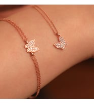 925 Ayar Gümüş Kelebek Kolye Bileklik Set