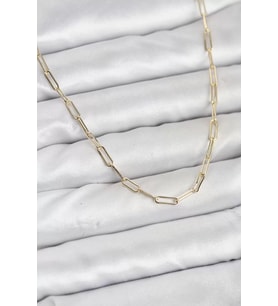 CM 14K Gold Renk Pirinç Ataç Zincir Kadın Kolye - TJ-BKO10925