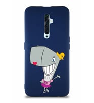 Oppo Reno 2Z Soft Premier Kapak Pearl Yengeç Tasarımlı Silikon Kılıf - Lacivert (Şeffaf)