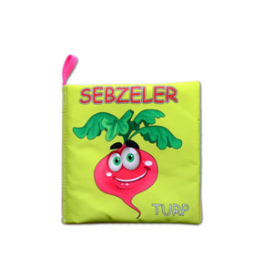 Tox Sebzeler Sessiz Kumaş Kitap T113 - Bez Kitap , Eğitici Oyuncak ,Yumuşak ve Hışırtılı
