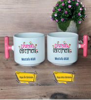 İspanyolca Öğretmeni Kupa Bardak T Pembe Kulplu Öğretmenler Günü Hediyesi
