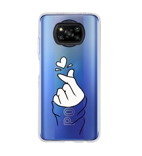 Poco X3 NFC Uyumlu Kalp Desenli Şeffaf Telefon Kılıfı