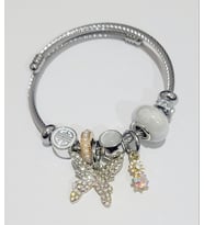 Kelebek Charmlı Pandora Model Çelik Bileklik