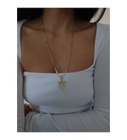 Gold Uzun Zincir Zirkon Taşlı Kolye