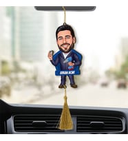 Kişiye Özel Tamirci Karikatürlü Ahşap Dikiz Ayna Araba Süsü