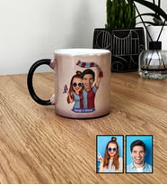 Kişiye Özel Karikatürlü Bordo Mavi Taraftar Sevgiliye Hediye Kupa Bardak Sevgililer Günü Hediyesi