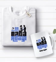 BK Gift Kişiye Özel En Yakışıklı Baba Adayı Tasarımlı Beyaz Tişört ve Kupa Seti-2 (Model 1)