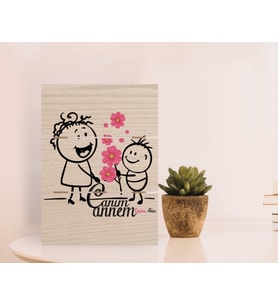 BK Gift Kişiye Özel Canım Annem Tasarımlı Otantik Masaüstü Ahşap Palet Çerçeve-17 (Beyaz)