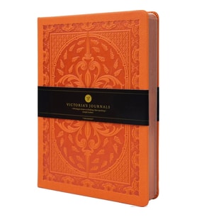 VICTORIA'S JOURNALS 3477 VINTAGE OLD BOOK 14x20cm 80gr.160YP. ÇİZGİLİ DEFTER TURUNCU