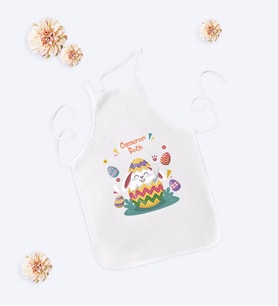 BK Gift Kişiye Özel Paskalya Bayramı Beyaz Çocuk Mutfak Önlüğü-15