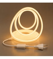220V 5 Metre COB Neon LED Şerit 4800 Lümen 50W 3000K Günışığı IP65 Yapışkanlı 50cm Kesilebilir Fiş Dahil