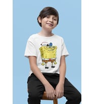 Unisex Süngerbob Baskılı Çizgi Film Çocuk Tişört (1-12 Yaş)