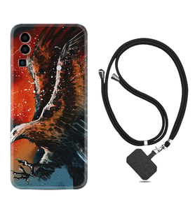 General Mobile Gm 23 Kılıf Silikon Boyun Askılı İpli Desenli Silikon Kartal Uçarken 1718