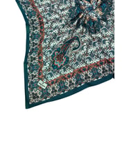 Mim Eşarp Prime Pamuk Etnik Desenli Eşarp 90x90 cm (Petrol)