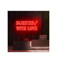 INJECTED WITH LOVE Yazılı ve Şekilli Neon Tabela