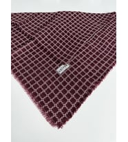 Desenli Flamalı Keten Eşarp- 06112 (Bordo)