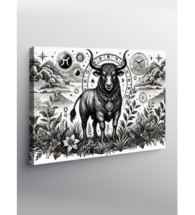 Kanvas Tablo Astroloji Ve Siyah Boğa