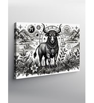 Kanvas Tablo Astroloji Ve Siyah Boğa