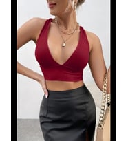 Fantezia Night Kadın Lila Çapraz Sırt Detaylı Şık Crop Top Büstiyer