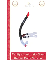 EğitimŞnorkeli Siyah Yüksek Kalite Silikon Tahliye Valfli Profesyonel Önden Dalış Havuz Eğitim Şnork
