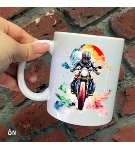 Size Özel Çılgın Motorcu Seramik Baskılı Kupa Bardaklar