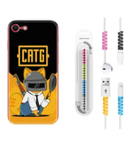 Apple iPhone 5 6 7 8 Plus Se XR Kılıf Kablo Koruma Spiral Silikon Cat G 1677