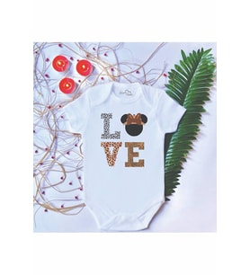 Unisex Bebek Baskılı Love %100 Pamuklu Çıtçıtlı Body Zıbın