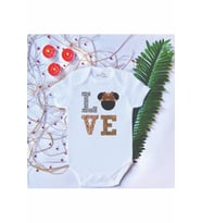 Unisex Bebek Baskılı Love %100 Pamuklu Çıtçıtlı Body Zıbın