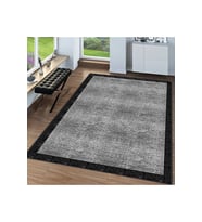 Rovigo Home Dijital Baskı Yıkanabilir Kaymaz Taban Salon Halısı RVG0084-SD873 (Siyah)