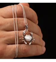 Gümüş Yengeç Kolye 925 Ayar Gümüş Yengeç Figürlü Unisex Kolye Yengeç Burç Kolye