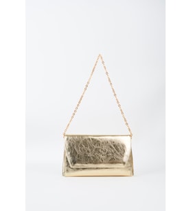 Kadın Gold Zarf Tasarım 2 Bölmeli Mini Zincir Askılı Çıt Çıt Kapama Clutch Ve El Çantası