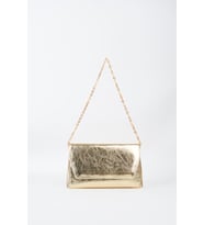 Kadın Gold Zarf Tasarım 2 Bölmeli Mini Zincir Askılı Çıt Çıt Kapama Clutch Ve El Çantası