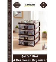 #Çekmece Pratik Ev Ofis Masaüstü Şeffaf Depolama Çekmeceli Organizer Mini 4 Çekmeceli Organizer