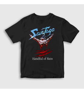 Presmono Unisex Çocuk Siyah Handful Of Rain Savatage T-Shirt 548952tt