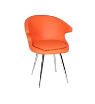 Orange Krom Ayaklı Misafir Koltuğu