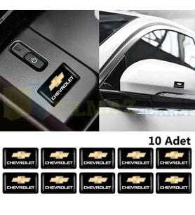 Chevrolet Logo Direksiyon Jant Vites Torpido Damla Etiket Silikon Oto Sticker 10 Adet ( 18 x 11 mm Ölçü)