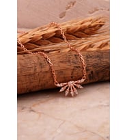 Güneş Mini Rose Gümüş Baget Kolye 7982