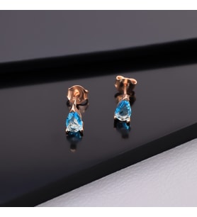 925 Ayar Gümüş Aquamarine Taşlı Damla Küpe