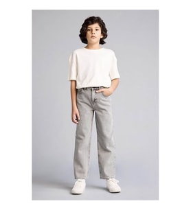 Defacto Wıde Leg Gri Erkek Çocuk Jean Pantolon F8433A8/NM55