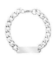 Silver Renk Gurmet Zincirli Modern Tasarım Kişiye Özel İsim/Harf Yazılı Erkek Çelik Bileklik (Gümüş)