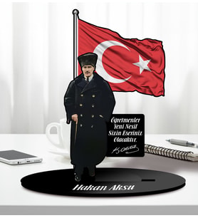 BK Gift Kişiye Özel Atatürk ve Öğretmenler Günü Tasarımlı Karikatür Biblo-3, Öğretmene Hediye