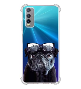 PrintiFy Vivo Y20S Uyumlu Köpek 3 Baskılı Şeffaf Köşe Korumalı Antişok Kılıf