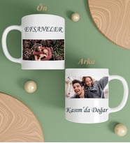 Kişiye Özel Fotoğraflı Kolaj Ve Efsaneler Kasımda Doğar  Doğum günü Tasarımlı Beyaz Kupa
