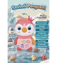 Müzikli ve Işıklı Penguen İnteraktif Bebek Oyuncağı 10 Melodi 5 Hayvan Sesi