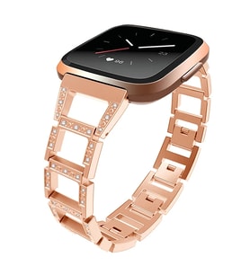 Fitbit Versa Metal Diamond İşlemeli Akıllı Saat Kayış Kordon-(5775) - HPSBYI2068-1456