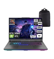 Asus Rog Strix G16 RYZEN9-8940HX 64-Gbddr5 1 Tbssd RTX5060 (8gb-Gddr7) 16" Wqxga 240Hz Windows 11 Pro + Hmf Sırt Çantası G614PM-S5062HMF18