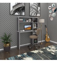 Kenzlife bilgisayar çalışma masası prost gri 140*100*20 kitaplık sağda ofis sekreter laptop